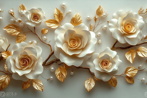 白树金花珍珠墙纸