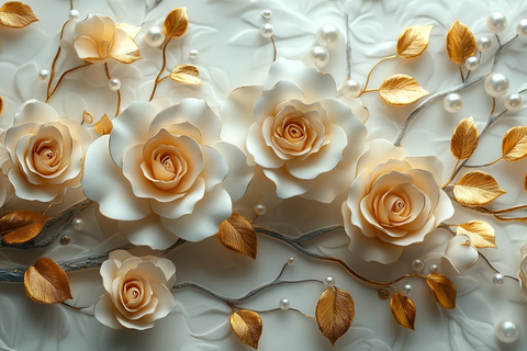 白树金花珍珠墙纸