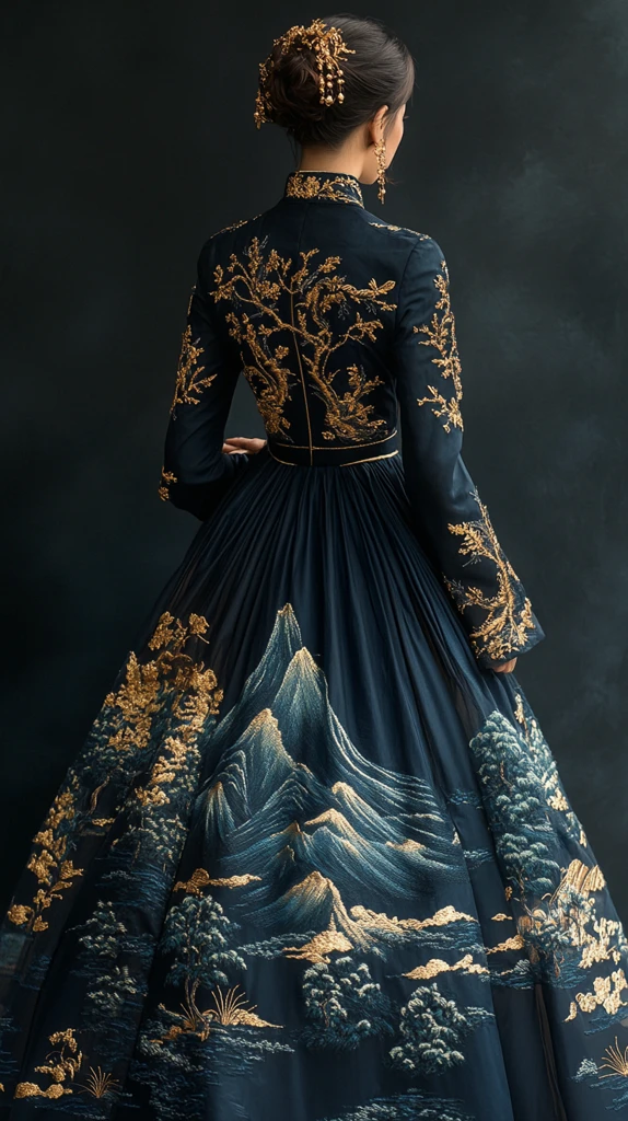 动物天使刺绣礼服