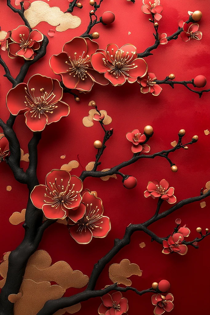 金色花卉云纹背景