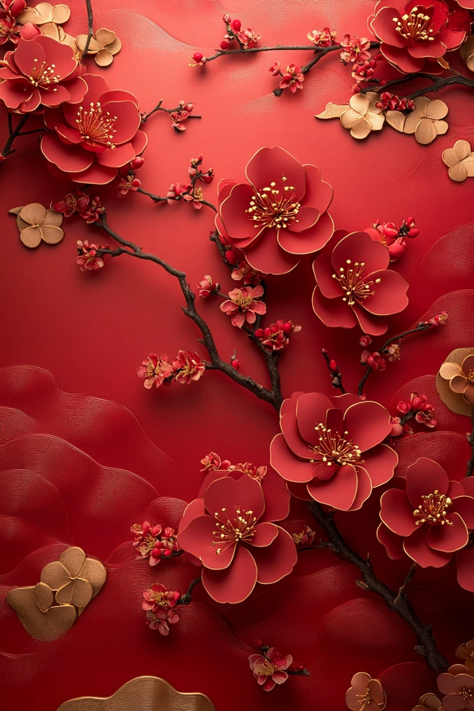 金色花卉云纹背景