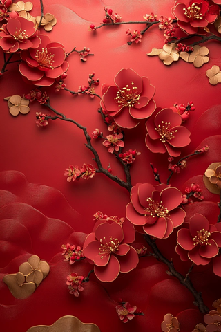 金色花卉云纹背景