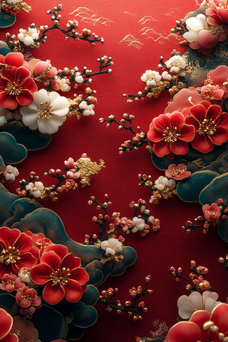 金色花卉云纹背景