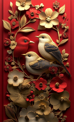 纸雕森林鸟语花香