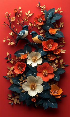 纸雕森林鸟语花香