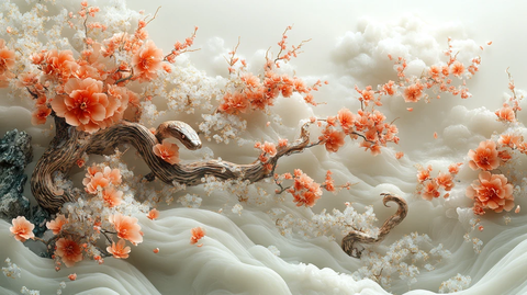 云纹木蛇飞机桃