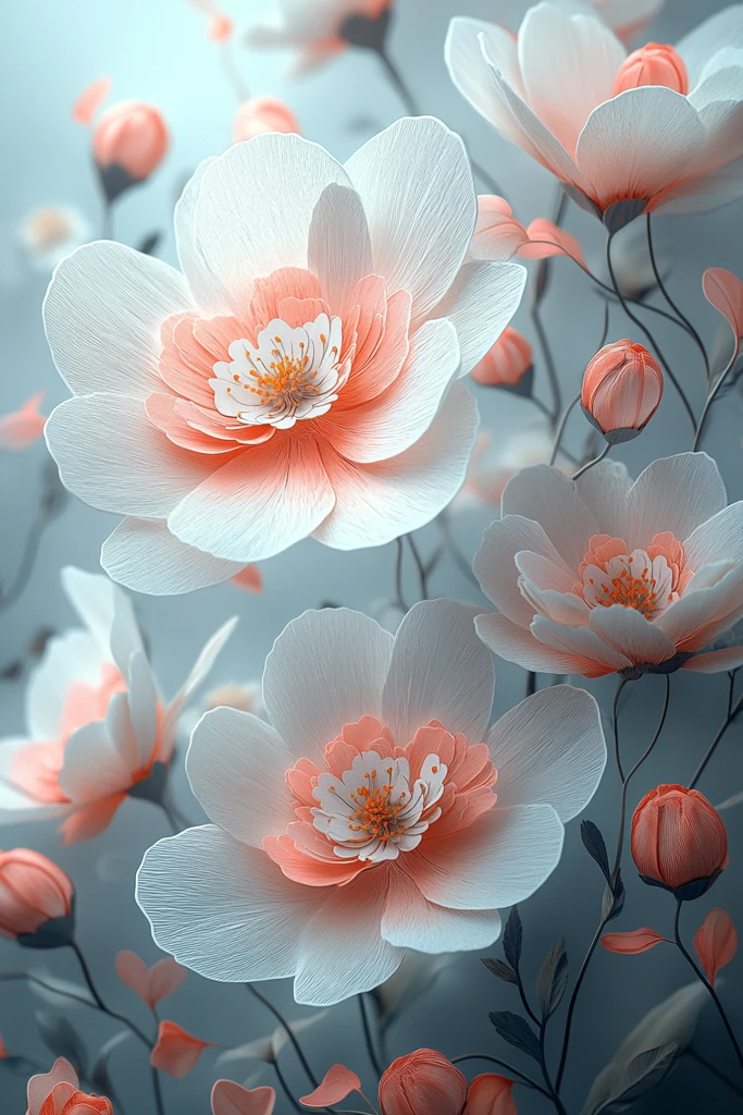 白色粉色波斯菊花