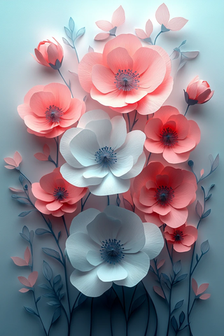 白色粉色波斯菊花