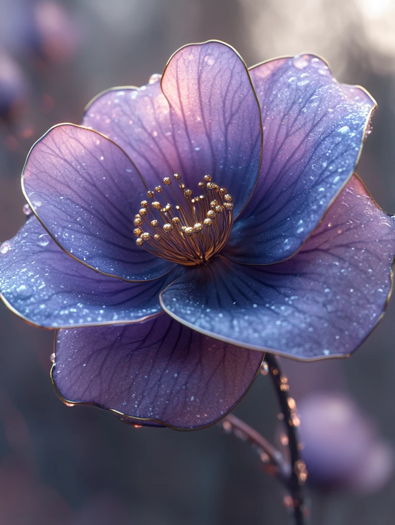 紫贝花金边胸针