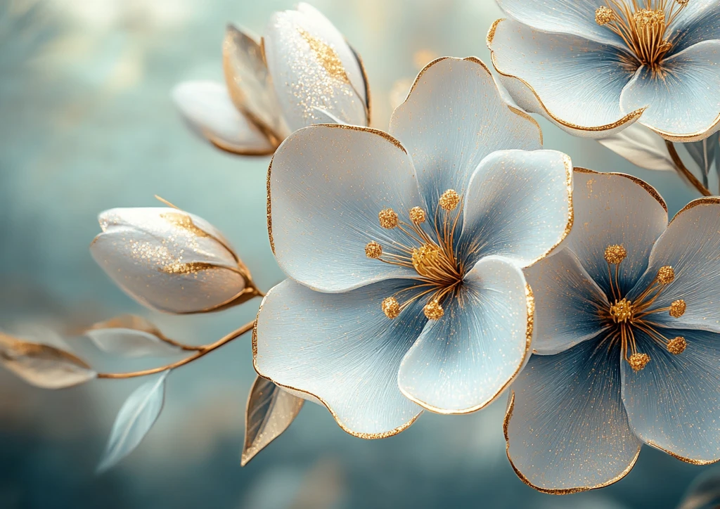 金镶紫花白蕊图