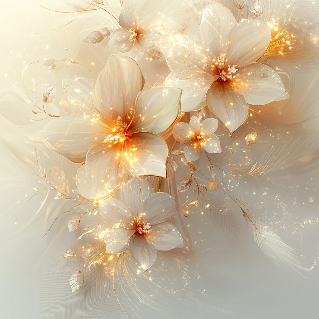 抽象花卉羽毛设计