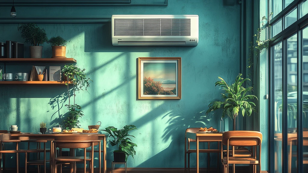 公司食堂空调近景