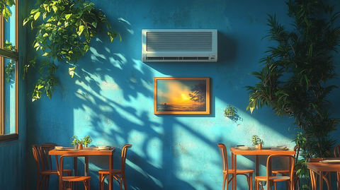 公司食堂空调近景
