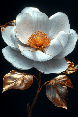 白金木兰花墙饰