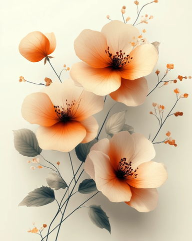 简约花卉婚礼请柬