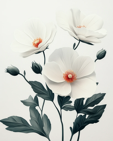 简约花卉婚礼请柬