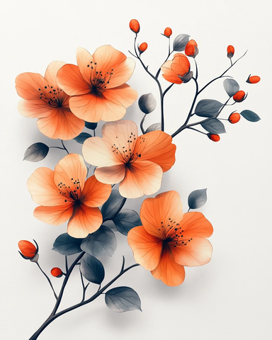 简约花卉婚礼请柬