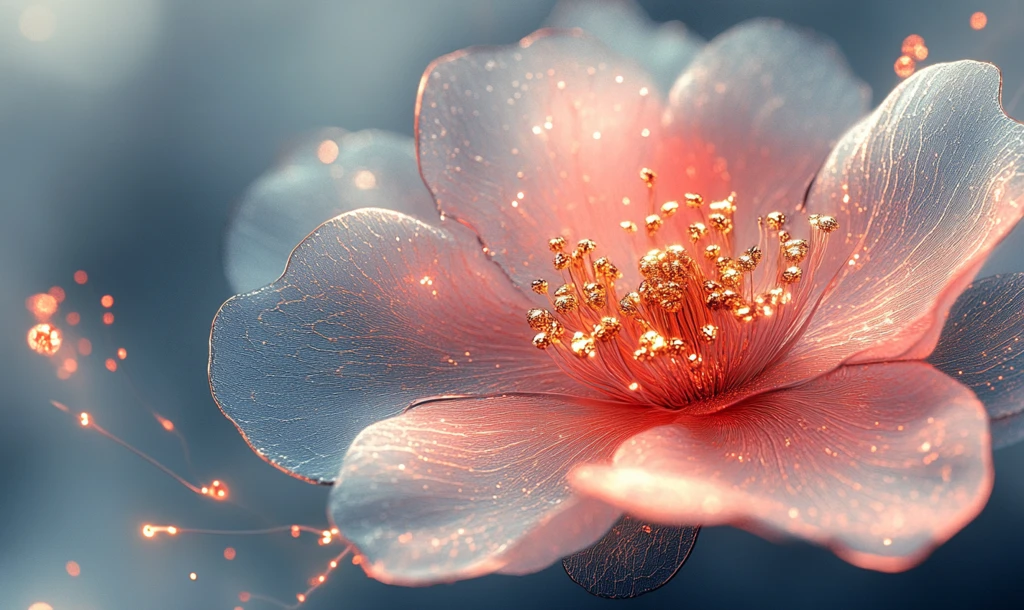 粉色花瓣金色花蕊