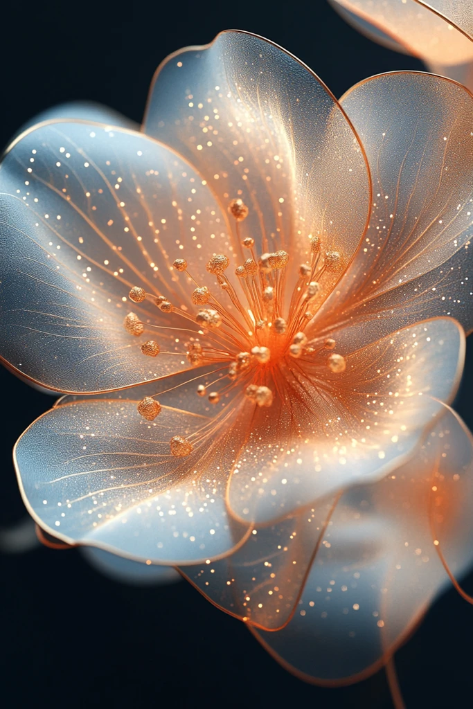 米色花朵流动效果