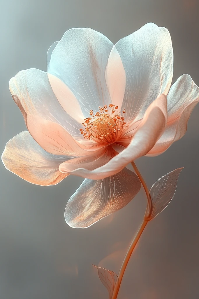 米色花朵流动效果