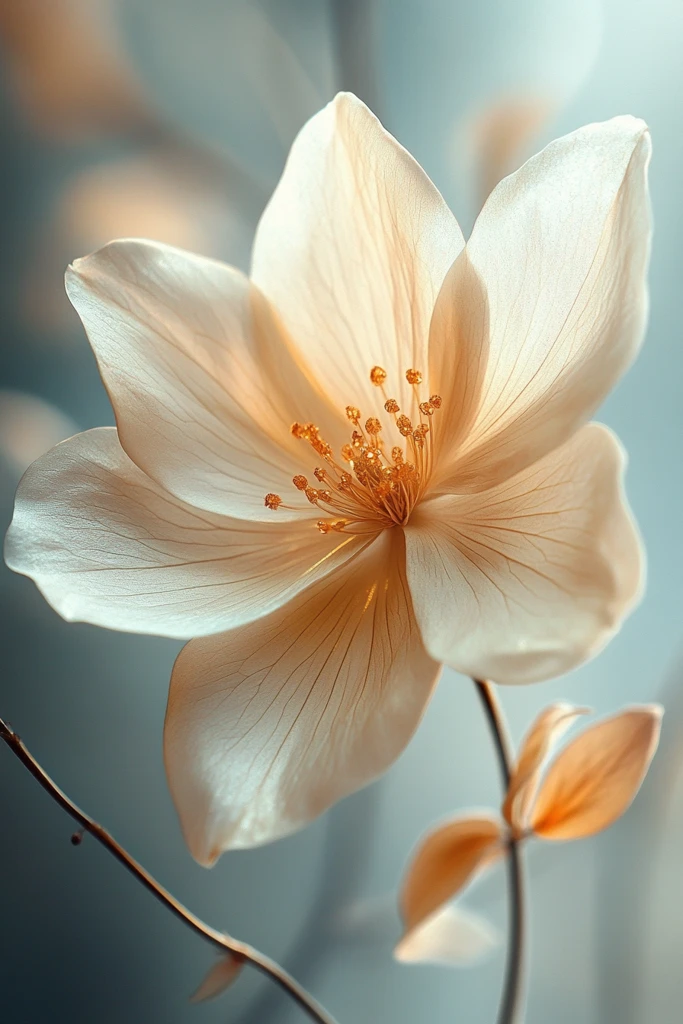 米色花朵流动效果