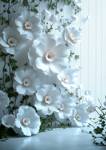 白纸花墙