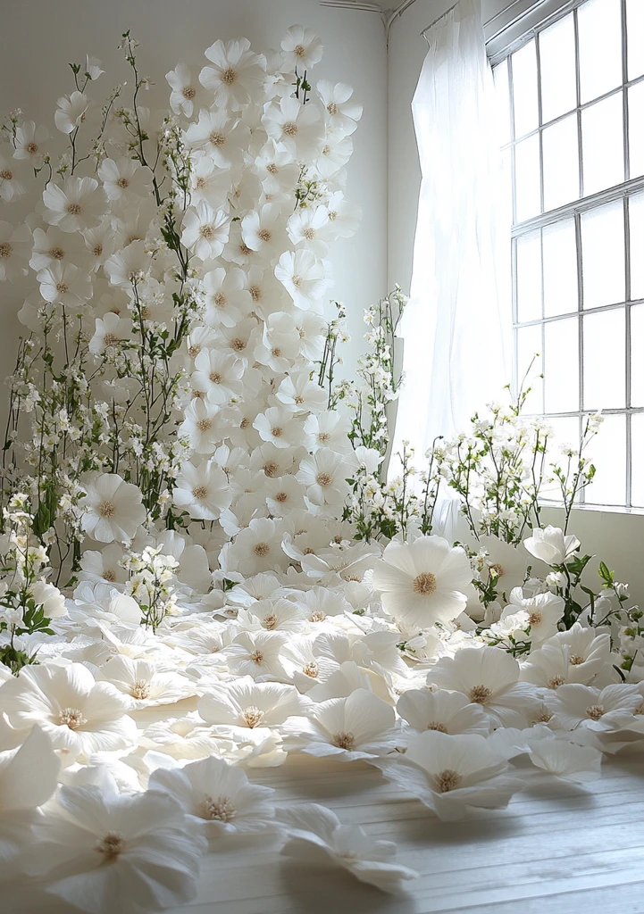 白纸花墙