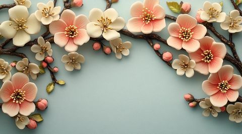 白金花卉三维画