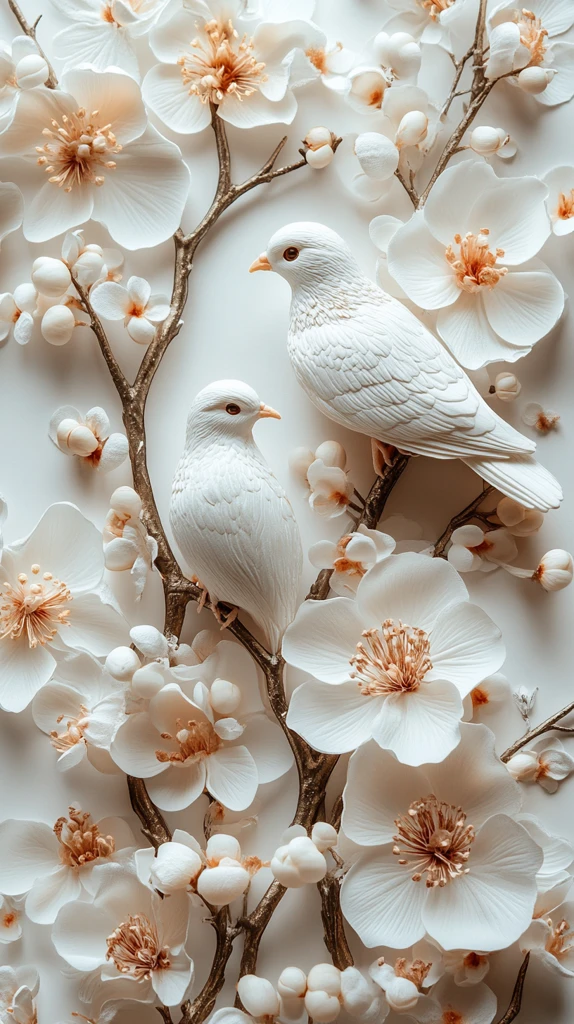 花与鸽婚礼邀请