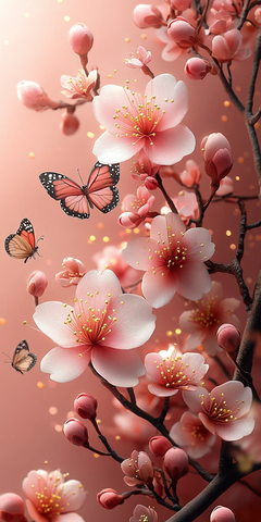 粉白玉蝶樱
