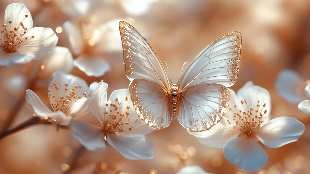 白色珠宝花墙纸