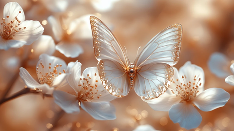 白色珠宝花墙纸