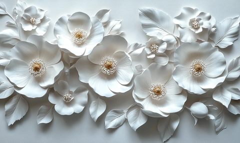 白色花朵立体形状