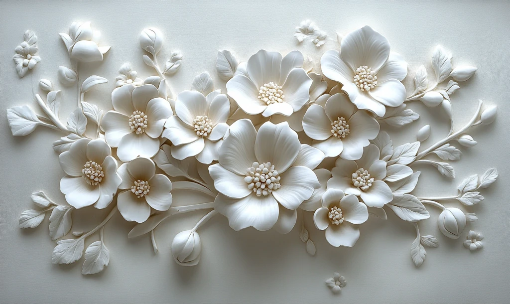 白色花朵立体形状