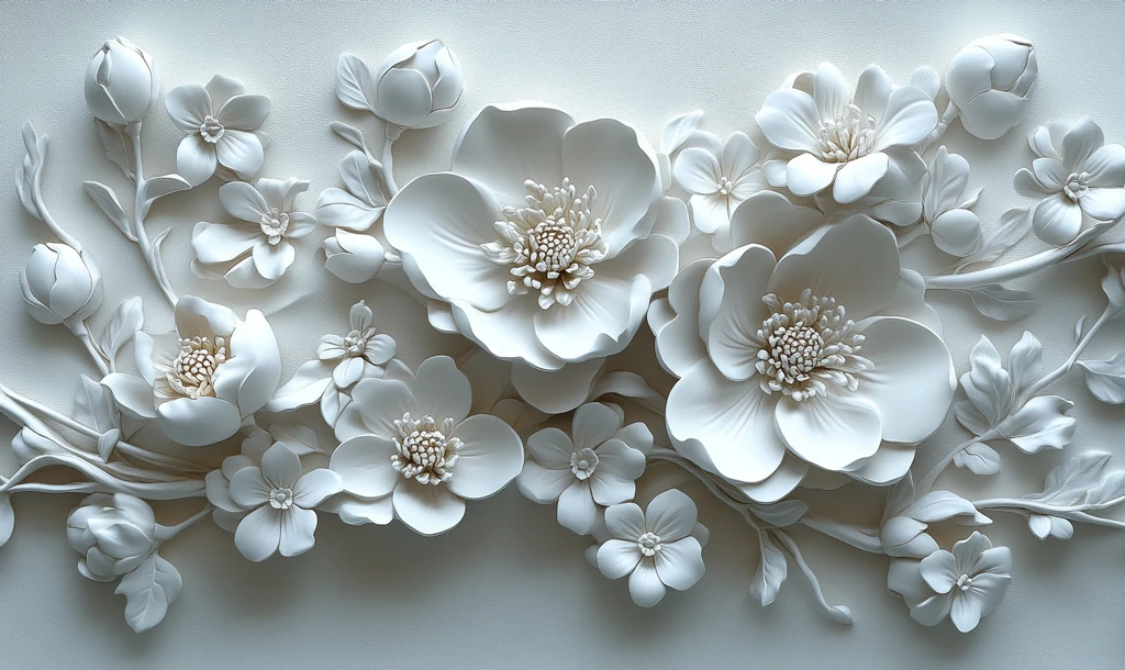 白色花朵立体形状