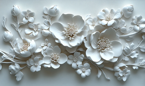 白色花朵立体形状