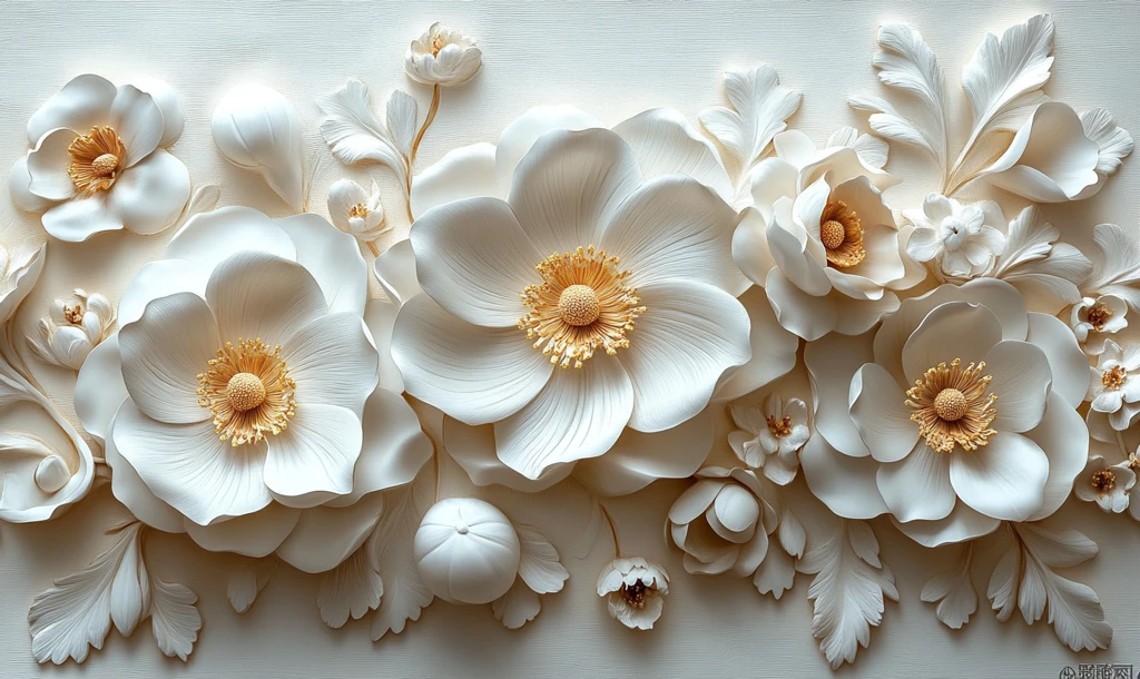 白色花朵立体形状