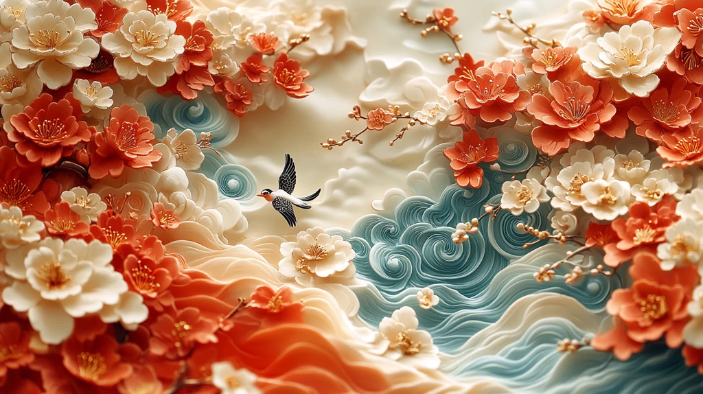 祥云纹饰金彩图