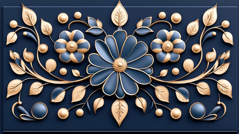 金色花卉图案瓷砖