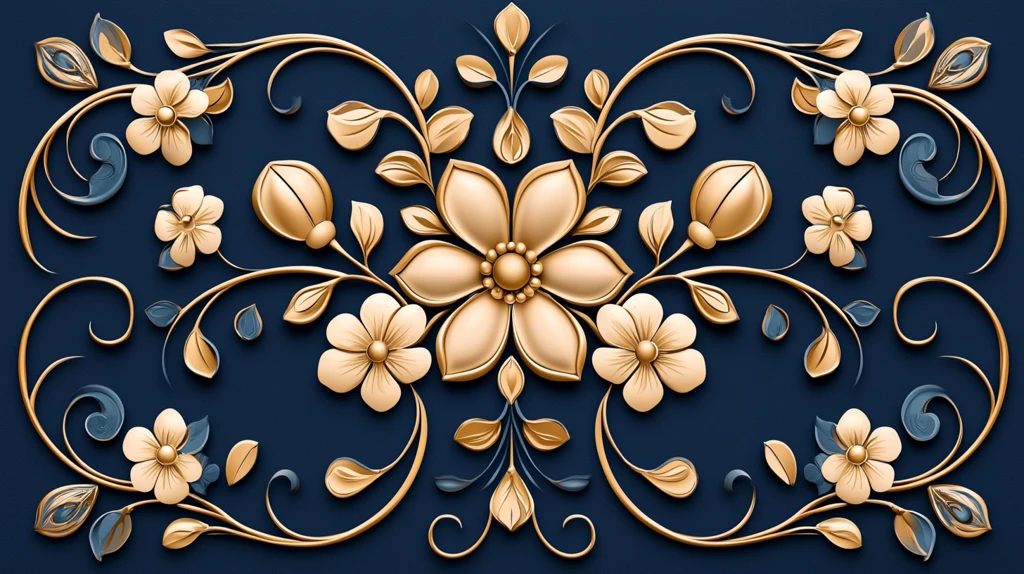 金色花卉图案瓷砖