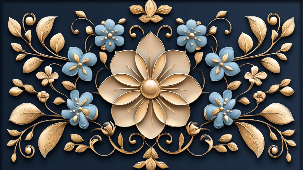 金色花卉图案瓷砖