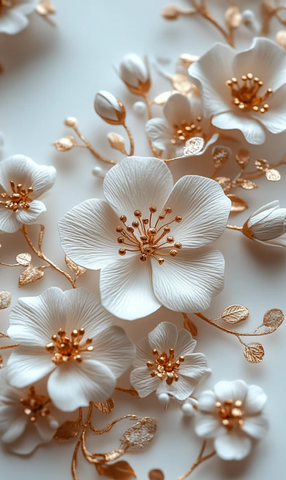 白金花卉婚礼请柬