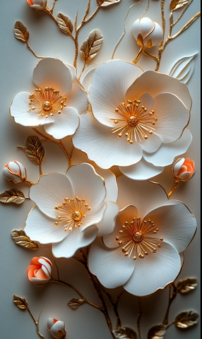 白金花卉婚礼请柬