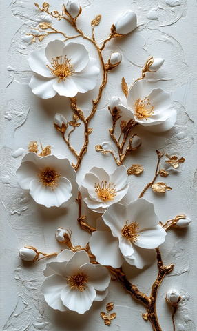 白金花卉婚礼请柬