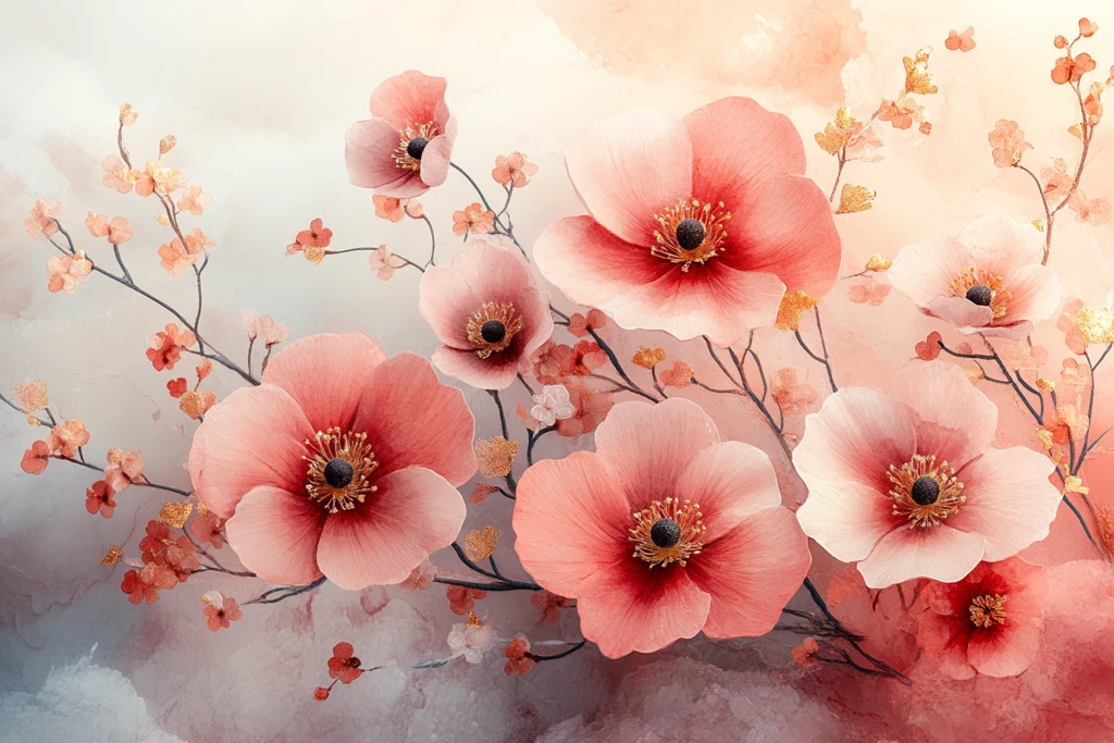 婚礼祝福花纹卡