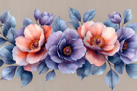 紫粉牡丹木兰花