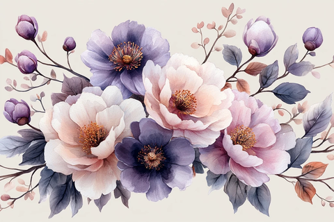 紫粉牡丹木兰花