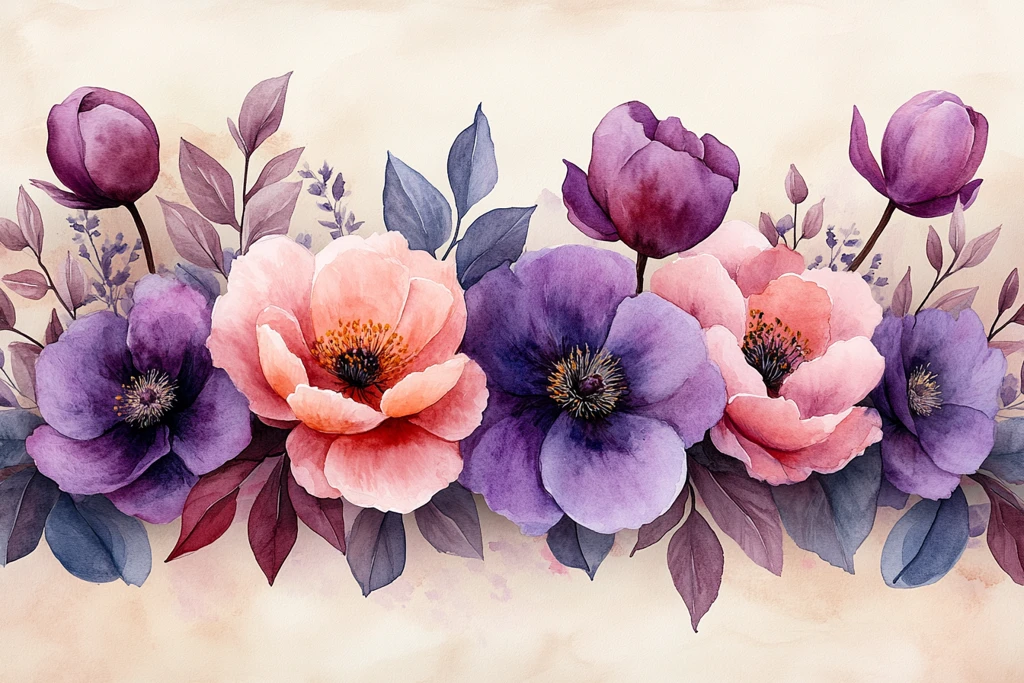 紫粉牡丹木兰花