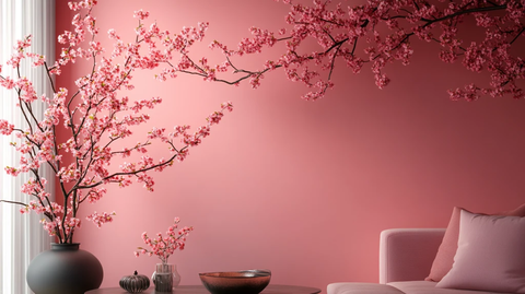 桃花枝客厅壁纸