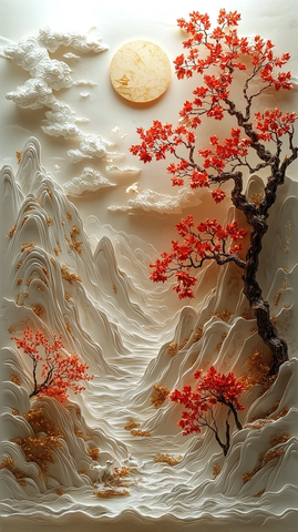 山水云间金圆景